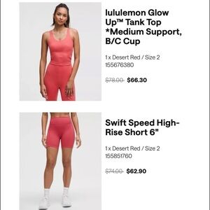 lululemon athletica Glow Up Tank Top - Coral Red